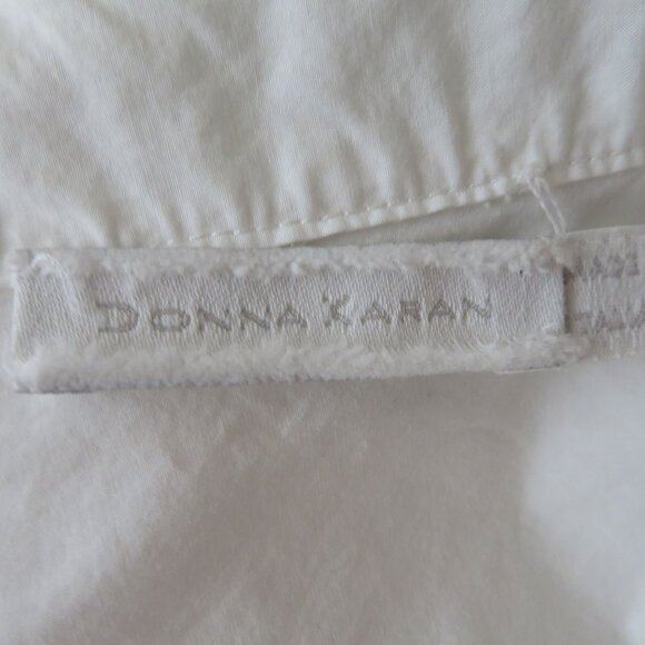 Vintage DKNY Cap Sleeve Tunic Button-Up Blouse White Cotton Womens US 8/GB 10/IT - Picture 8 of 14